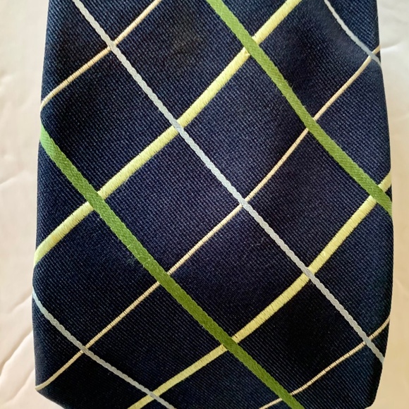 Nautical 100% Silk Blue Patterned Tie - Picture 4 of 6